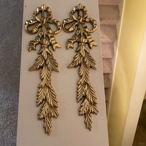 Mid Century vintage  Solid Brass Garland Wall Decor - Set of 2
